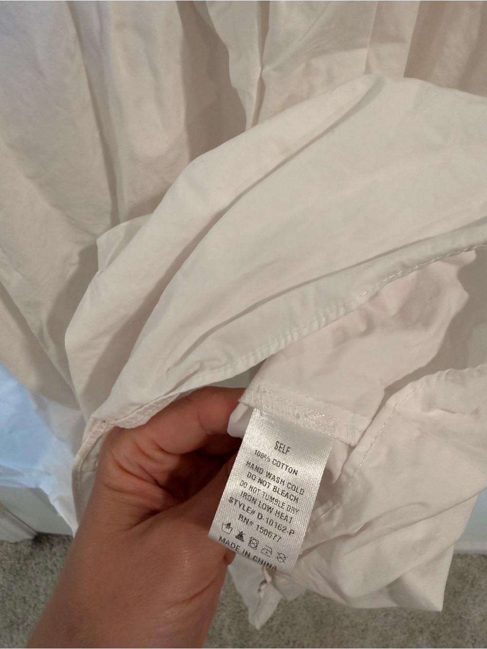 White Strut and Bolt Babydoll Dress, Size Medium - Picture 4 of 5
